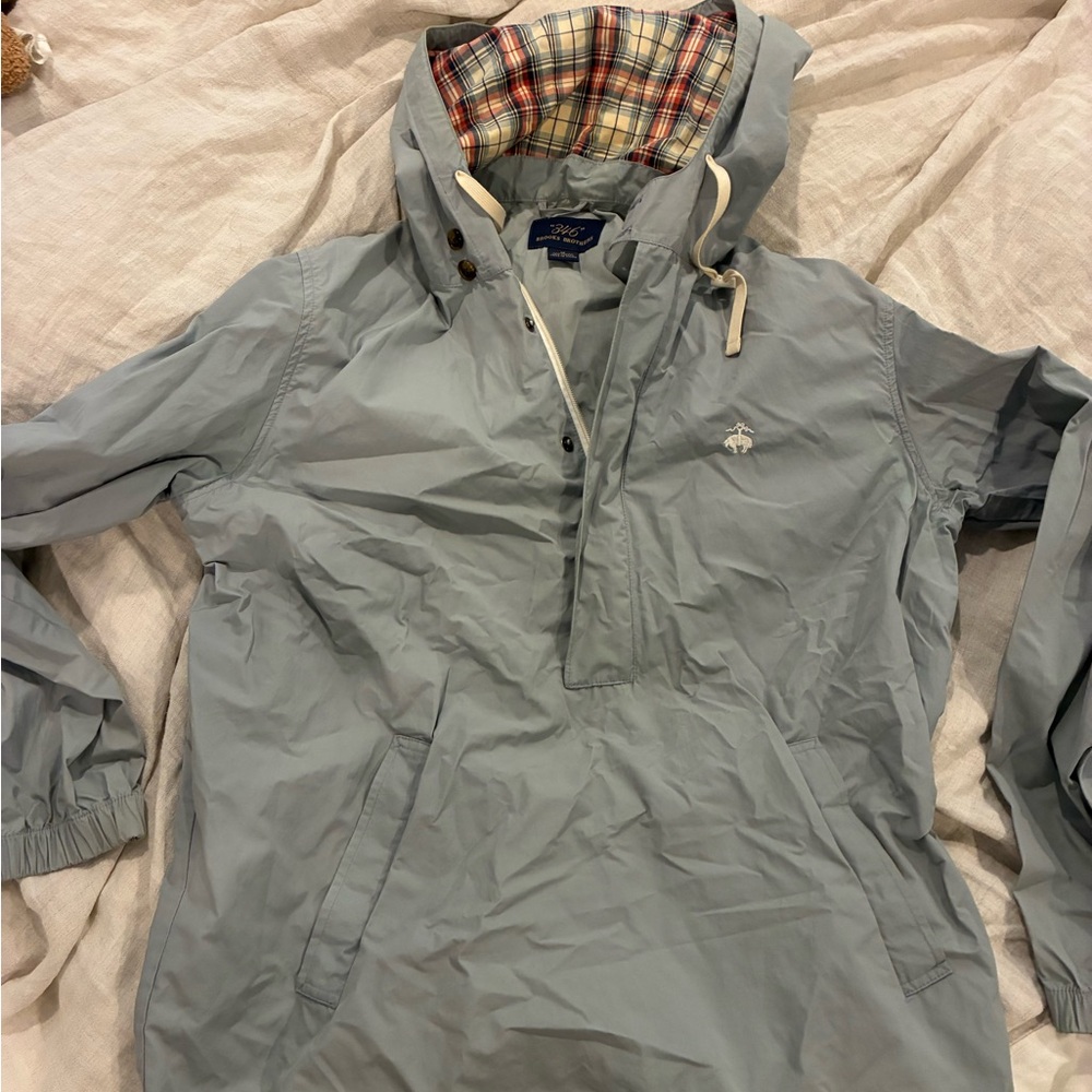 Brooks Brothers Blue Jacket with Plaid Interior